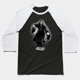 VHS Glitch Ghostface Baseball T-Shirt